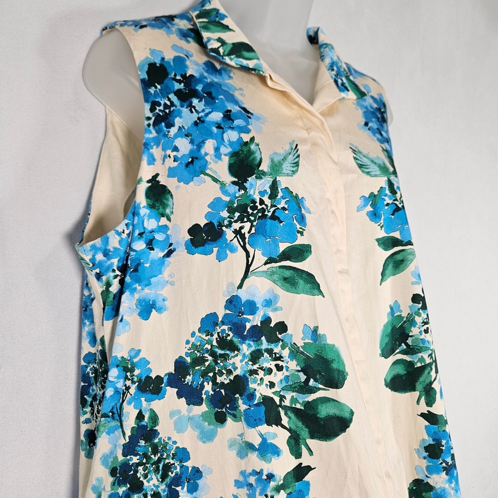 Tuckernuck Shift Dress XL Water's Edge Hydrangea Charlie Sleeveless Coastal Boho - Picture 12 of 16